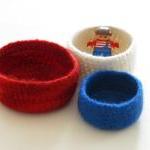 Nautical felted bowl / red ..