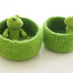 Green Felted bowl - bright ..