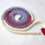 Skinny scarf Cream, purple,..