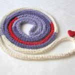 Skinny scarf Cream, purple,..
