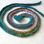 Turquoise Skinny scarf - Cr..