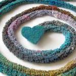 Turquoise Skinny scarf - Cr..