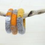 Felted chunky bangles - kni..