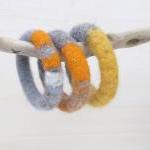 Felted chunky bangles - kni..