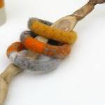 Felted chunky bangles - kni..