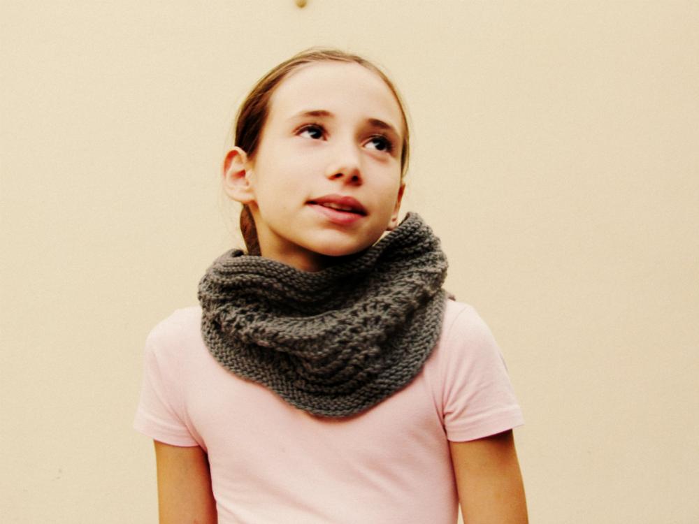 Knitted accessories cowl unisex - Merino wool - Deep grey - kids and adults